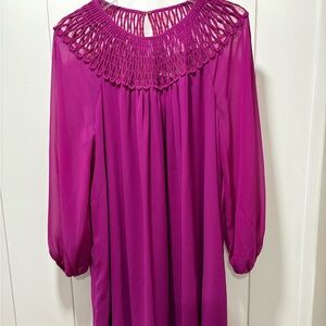 Trina Turk Women's Purple Shining Light MiniDress Size XL $428 EUC